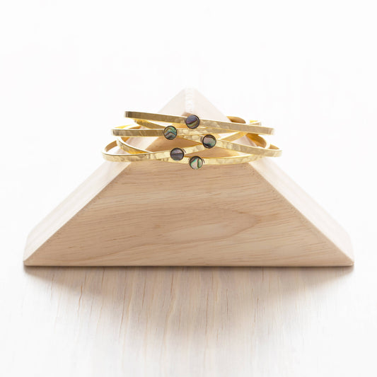 Amara Abalone Stone Gold Cuff