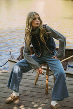 Dahlia Floral Embroidered Faux Suede Vest