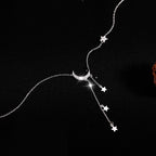 Elara Sterling Silver Moon and Star Necklace
