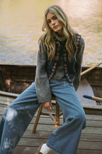 Dahlia Floral Embroidered Faux Suede Vest