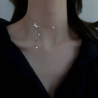 Elara Sterling Silver Moon and Star Necklace