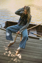 Dahlia Floral Embroidered Faux Suede Vest