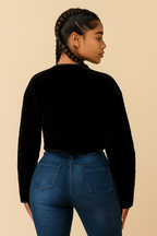 The Amara Velvet Quilted Button Front Jacket