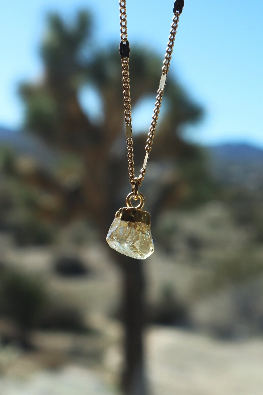 Raw Cut Gemstone Elemental Necklaces