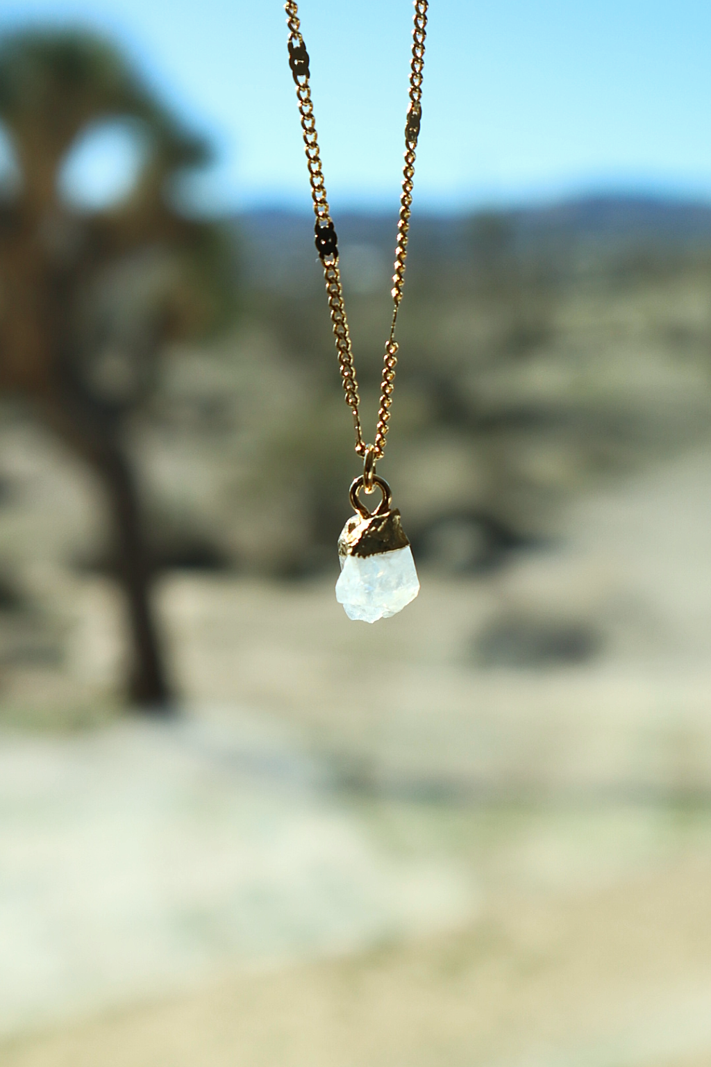 Raw Cut Gemstone Elemental Necklaces