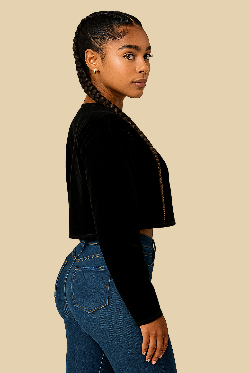 The Amara Velvet Quilted Button Front Jacket Secondary image