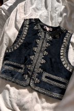 The Night Bloom Velvet Vest