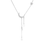 Elara Sterling Silver Moon and Star Necklace