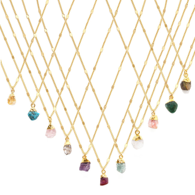 Raw Cut Gemstone Elemental Necklaces Hover Image